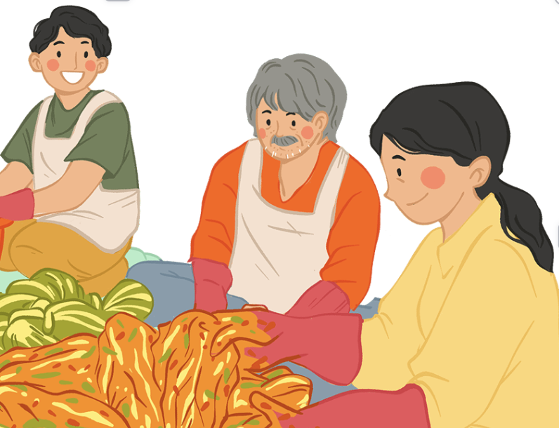 People smiling and making blankets for the community.